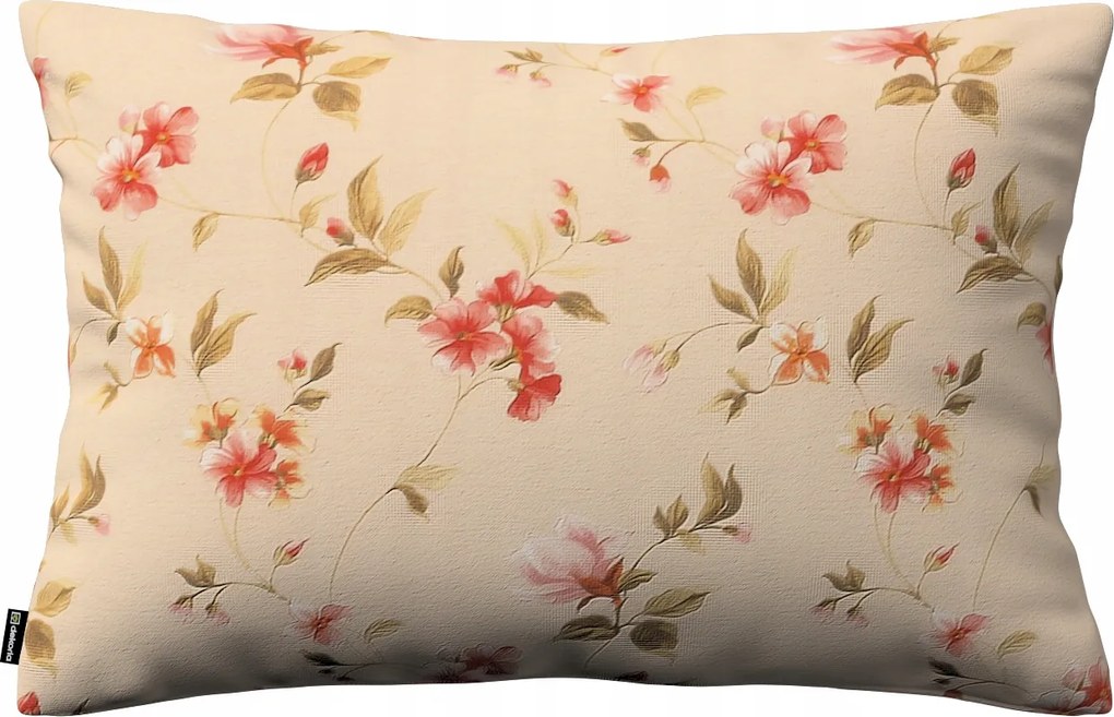Párnahuzat 47x28 virágos, krémszínű alapon