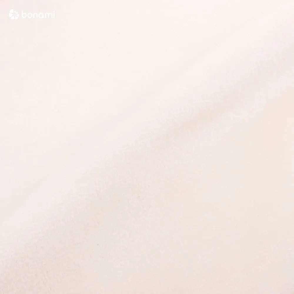 Krémszínű bársony kárpitozott ágyneműtartós franciaágy ágyráccsal 200x200 cm Bellis – Micadoni