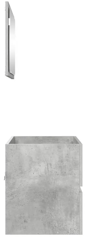 vidaXL Fürdőszoba bútor szett fiókkal tárolóval Beton Szürke Faanyag