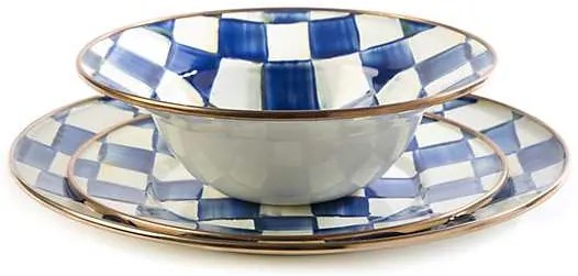 Smaltovaný dezertní talíř "Royal Check" 20 cm - MacKenzie-Childs