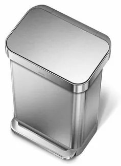 Simplehuman pedálos szemeteskosár 45 l, ezüst, 45 l