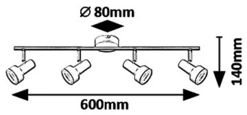 Rabalux - Spotllámpa 4xGU10/50W/230V
