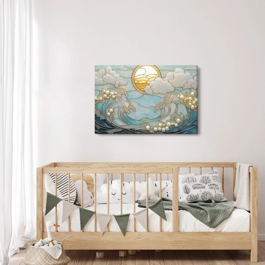 Kép - 3D gyöngyök az óceánban (90x60 cm)