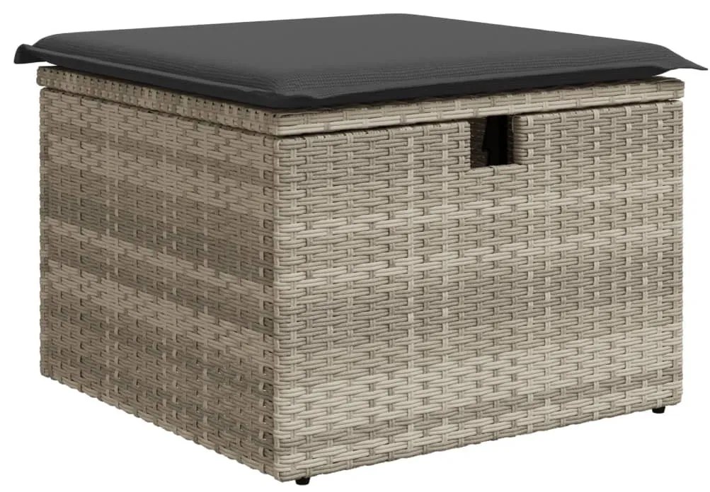 Világosszürke polyrattan kerti szék párnával 55 x 55 x 37 cm