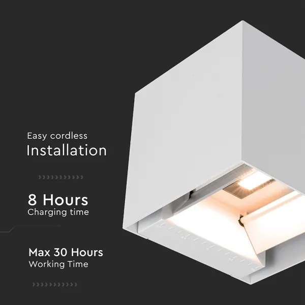 LED napelemes fali lámpa érzékelővel LED/9W/5V IP65 2600 mAh fehér