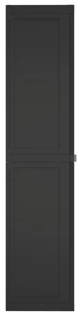 Fekete PP kültéri tárolószekrény 65 x 37 x 165 cm