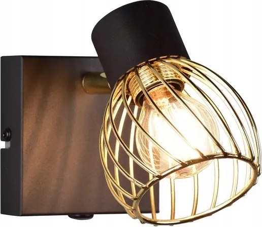 Fali lámpa drót reflektor arany lámpabúra Rl #nb