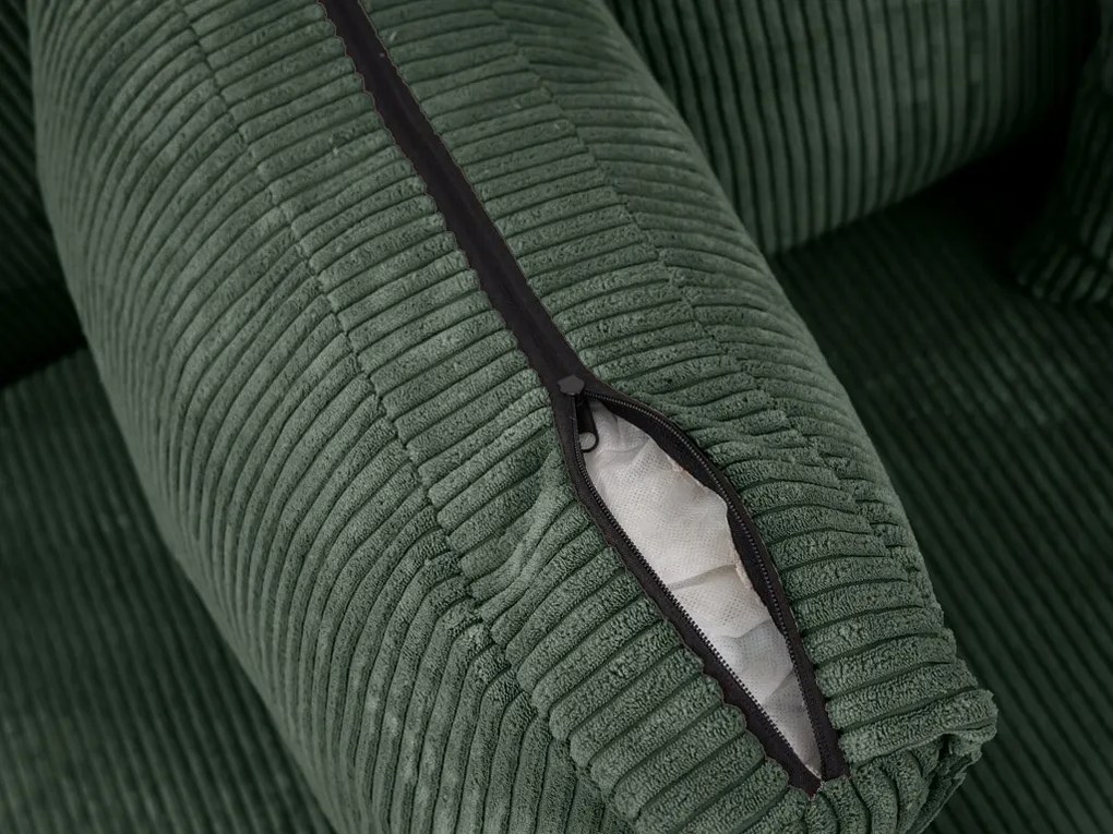 Sötétzöld sarokkanapé SMART COSARO, kétoldalas + 2 párna AJÁNDÉK