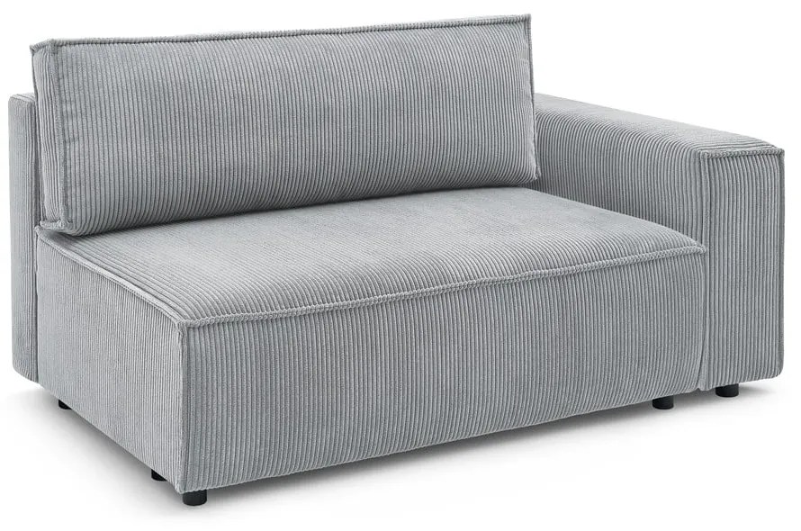 Világosszürke kordbársony kanapé modul (jobb oldali) Nihad modular – Bobochic Paris