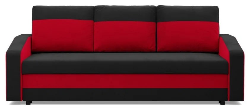 Hewlet kanapéágy, szövet anyag, bonell töltet, fekete - piros