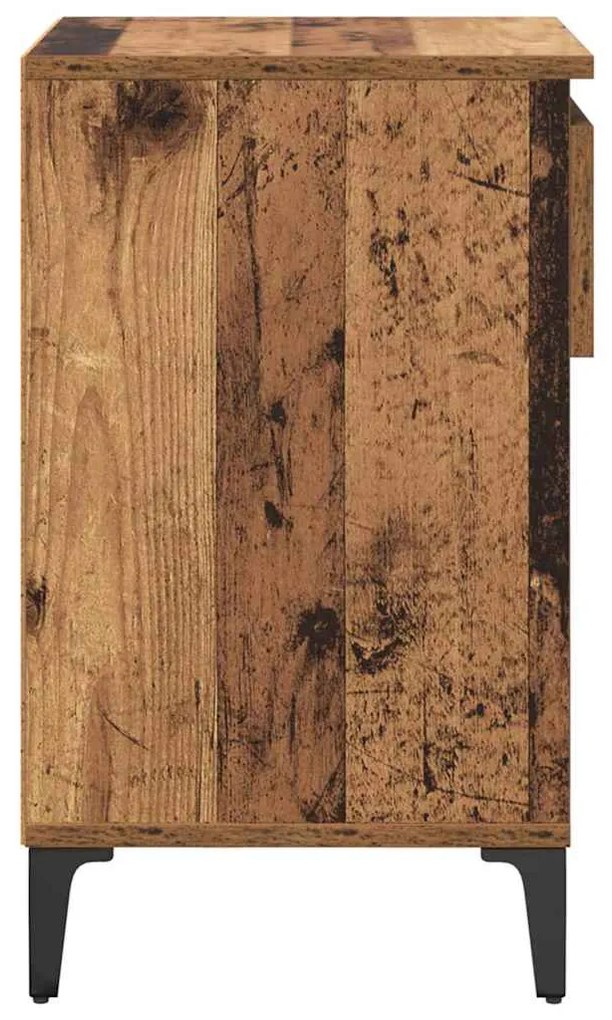 Cipőszekrény fiókkal polcokkal Régi fa 102 x 36 x 60 cm Faanyag