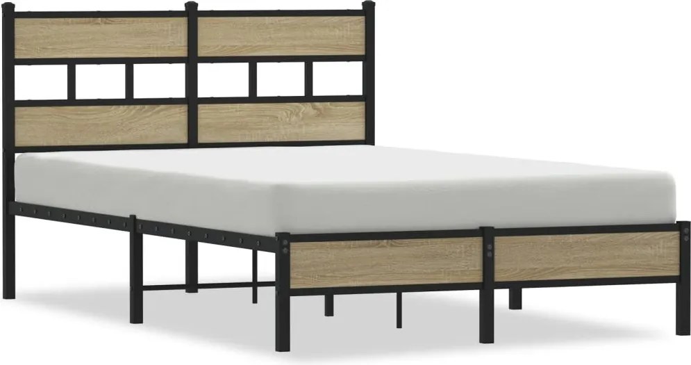 vidaXL sonoma tölgy színű szerelt fa ágykeret matrac nélkül 120x200 cm