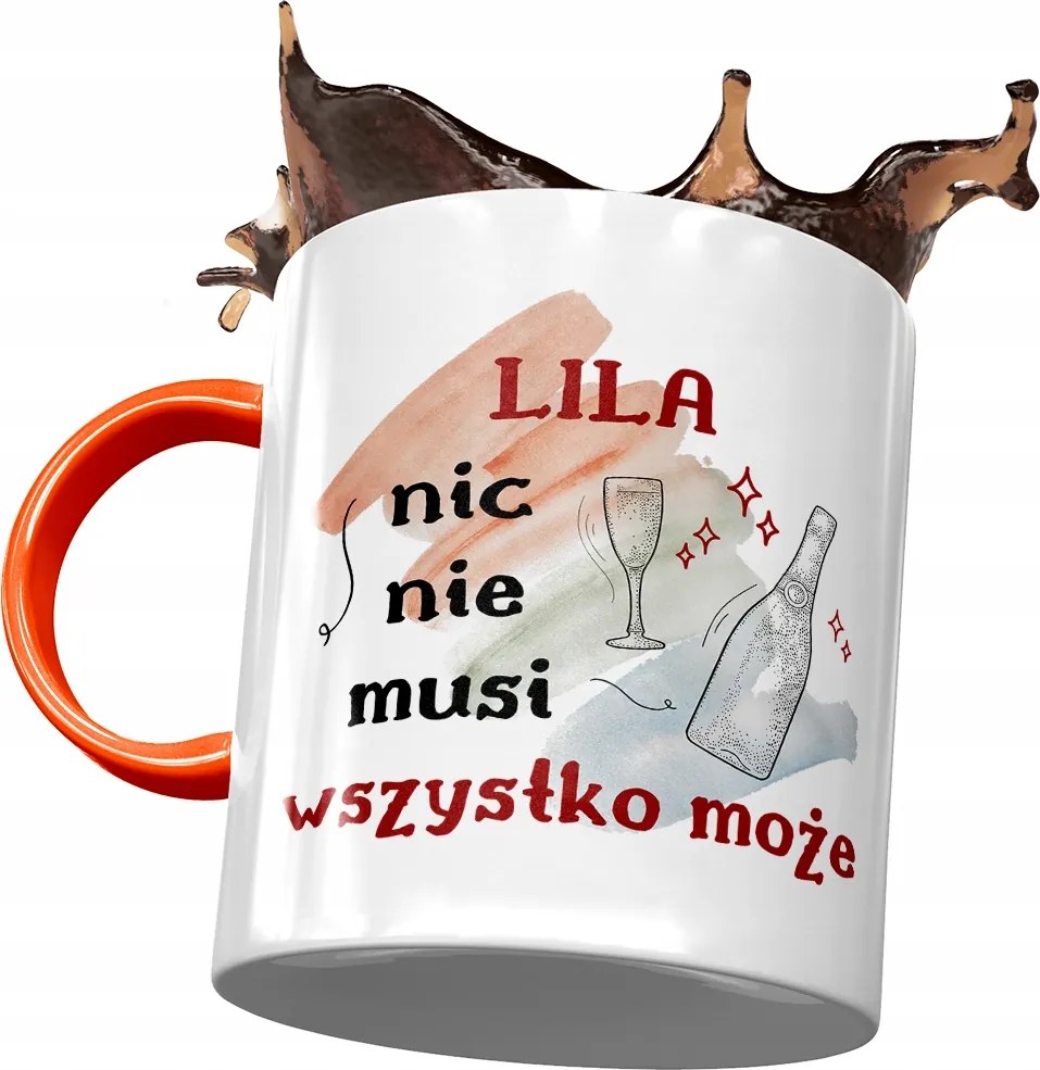 Narancssárga Bögre Lili Barátnő Feleség Ajándék Nyomtatott Fotóval