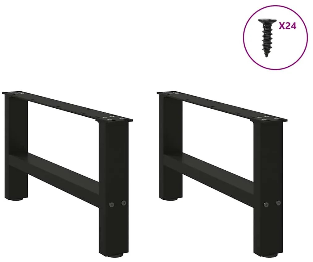2 db fekete acél dohányzóasztal láb 60 x (30-31) cm