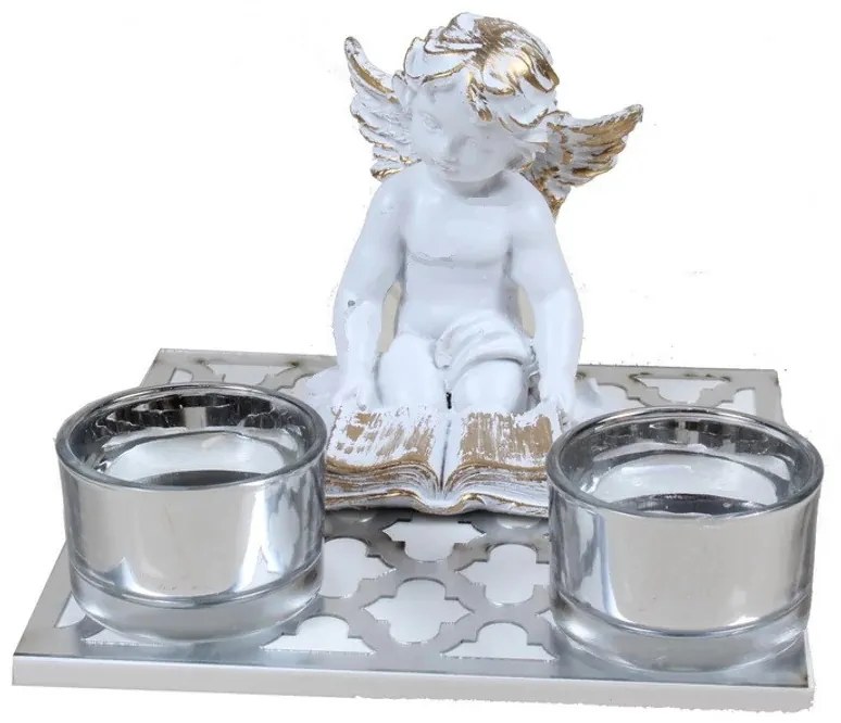 Mécsestartó szett angyalkával, 4 részes