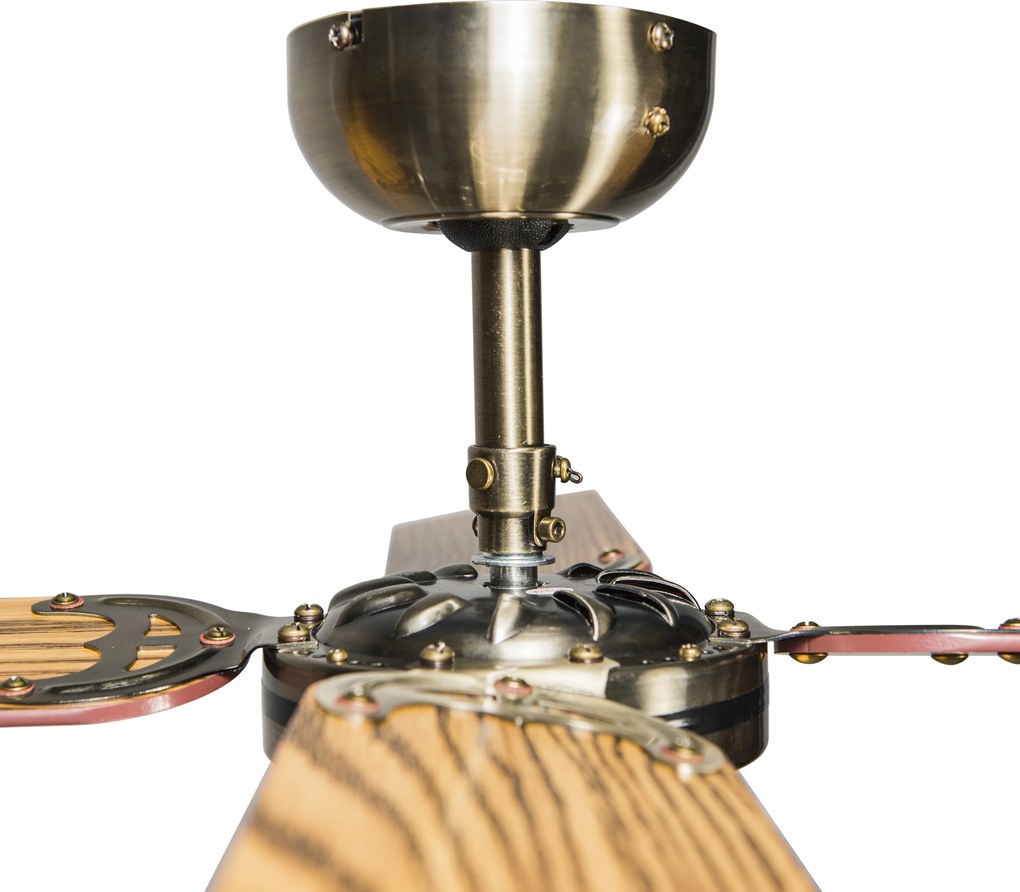 Ipari mennyezeti ventilátor világítással 100 cm fa - Wind