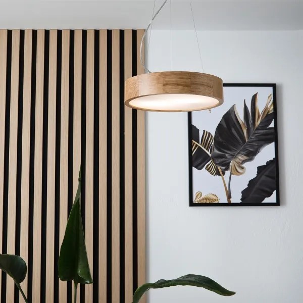 Brilagi - LED csillár kábelen CARVALHO 2xE27/15W/230V tölgy, átmérő 37 cm