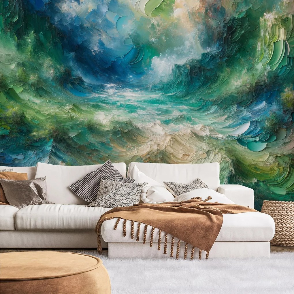 Fotótapéta - Zöld-kék absztrakció (147x102 cm)