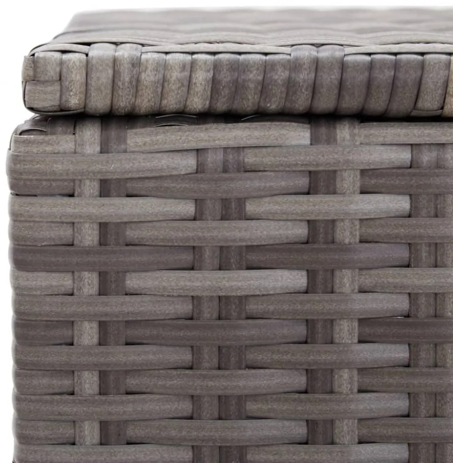 szürke polyrattan kerti tárolóláda 150 x 50 x 60 cm