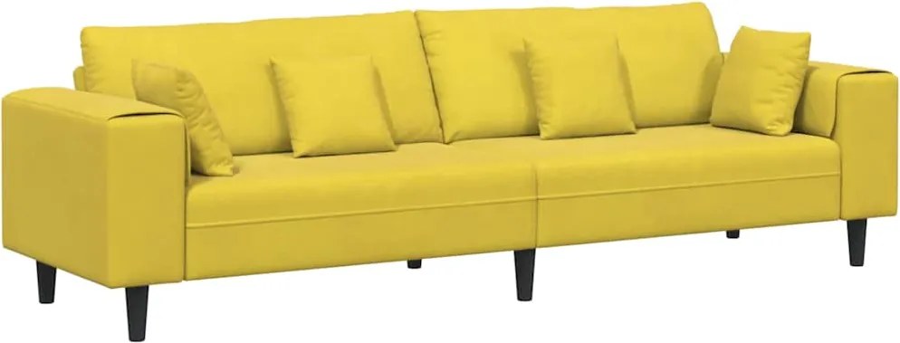 vidaXL Kanapé párnával Sárga 250 x 77 x 76 cm Bársony
