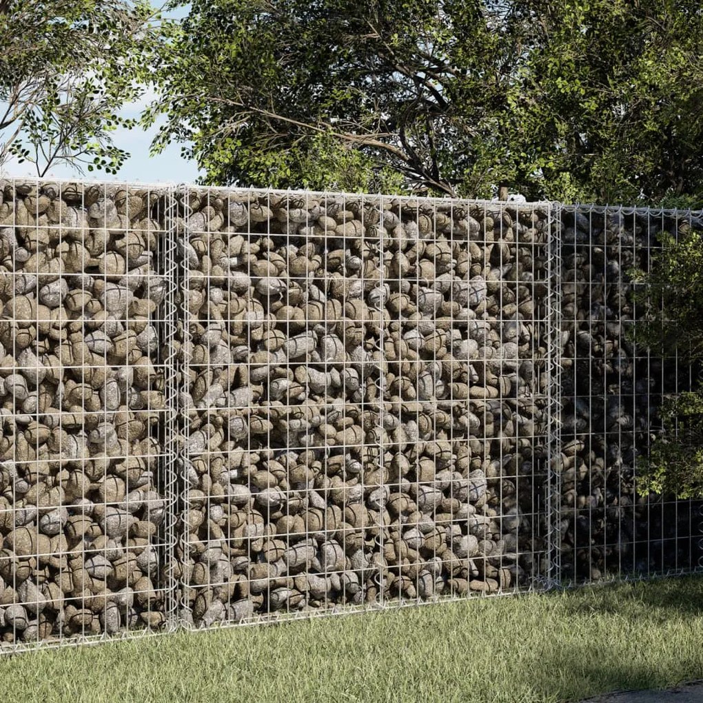 horganyzott vas gabion kosár fedéllel 150 x 100 x 100 cm