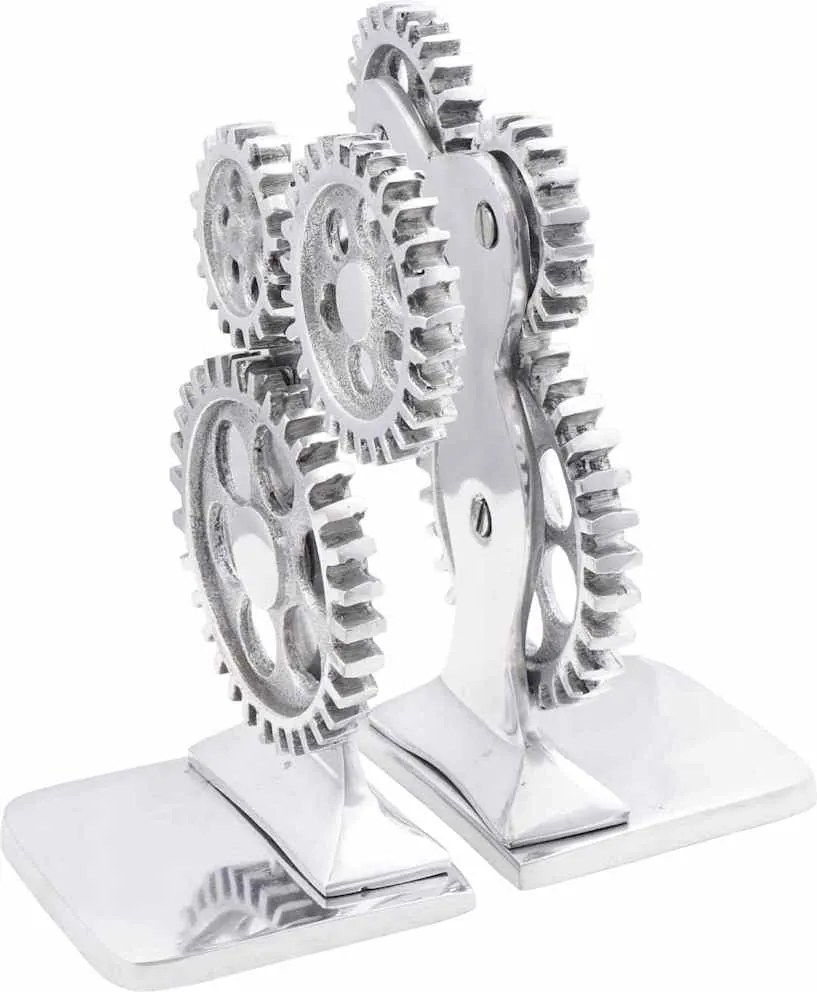 vidaXL Könyvtámaszok 2 pcs Ezüst 10 x 10 x 22 cm Alumínium