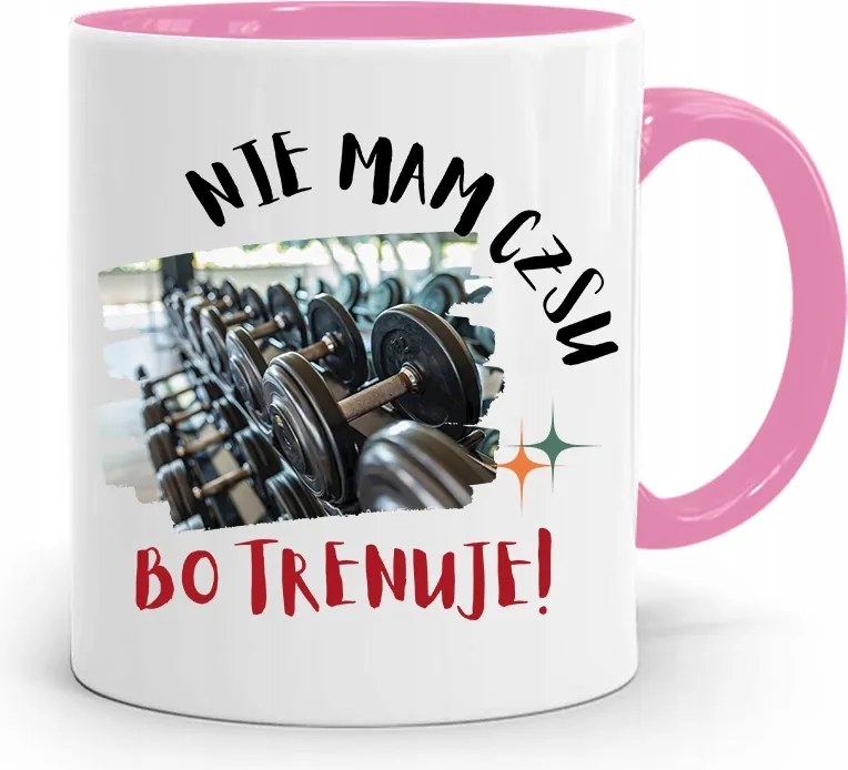 Edzőnőnek Edzőterem Bögre Rózsaszín, fényképes nyomott mintával