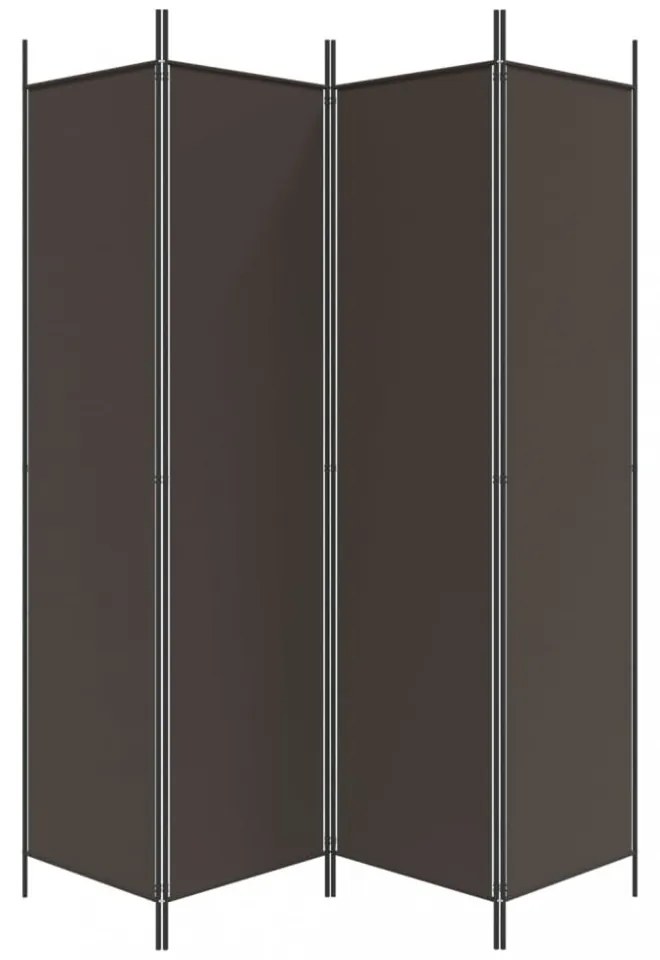 4 paneles barna szövet paraván 200x200 cm