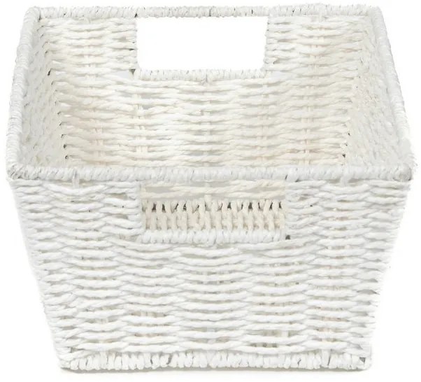 Tömörítő fonott kosár 31 x 24 x 14 cm, fehér