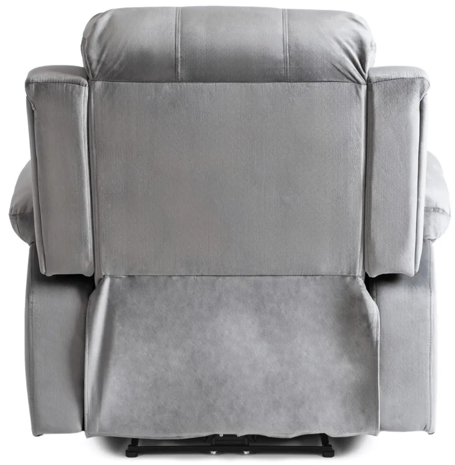 Elektromosan Vezérelhető Masszázsfunkciós Relaxfotel Szürke Bársony Kárpittal. ARON
