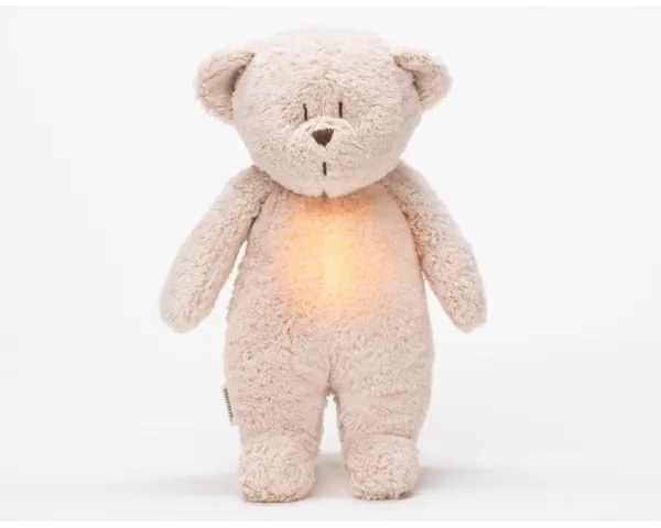Moonie - Snuggle buddy dallammal és világítással medvebocs 2.0 organic rózsa