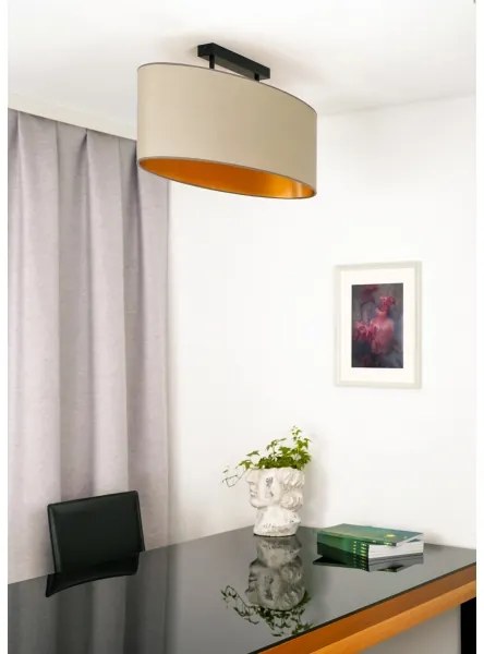 Duolla - Felületre szerelhető csillár OVAL VEGAN 2xE27/15W/230V bézs