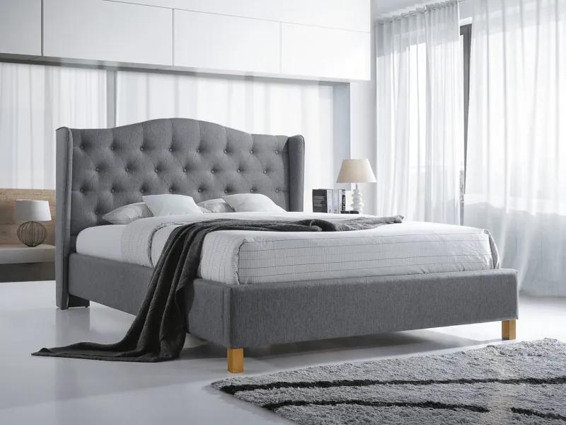 ASPEN kárpitozott ágy, 180 x 200 cm, szürke Matrac: Matrac nélkül