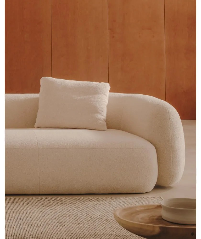 Krémszínű zsenília sarokkanapé (jobb oldali-heverő résszel) Martina – Kave Home