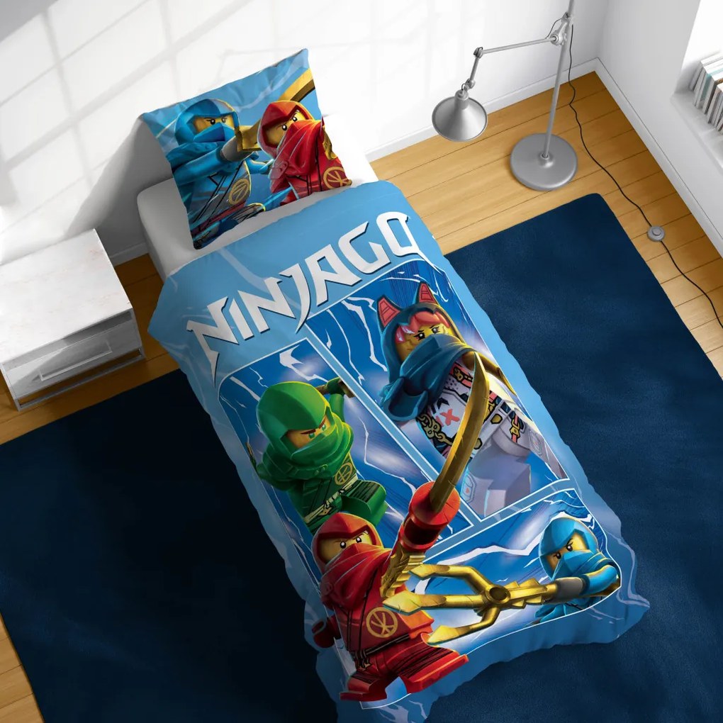 Lego Ninjago Warriors gyerek, ovis ágyneműhuzat 100×135 cm, 40×60 cm