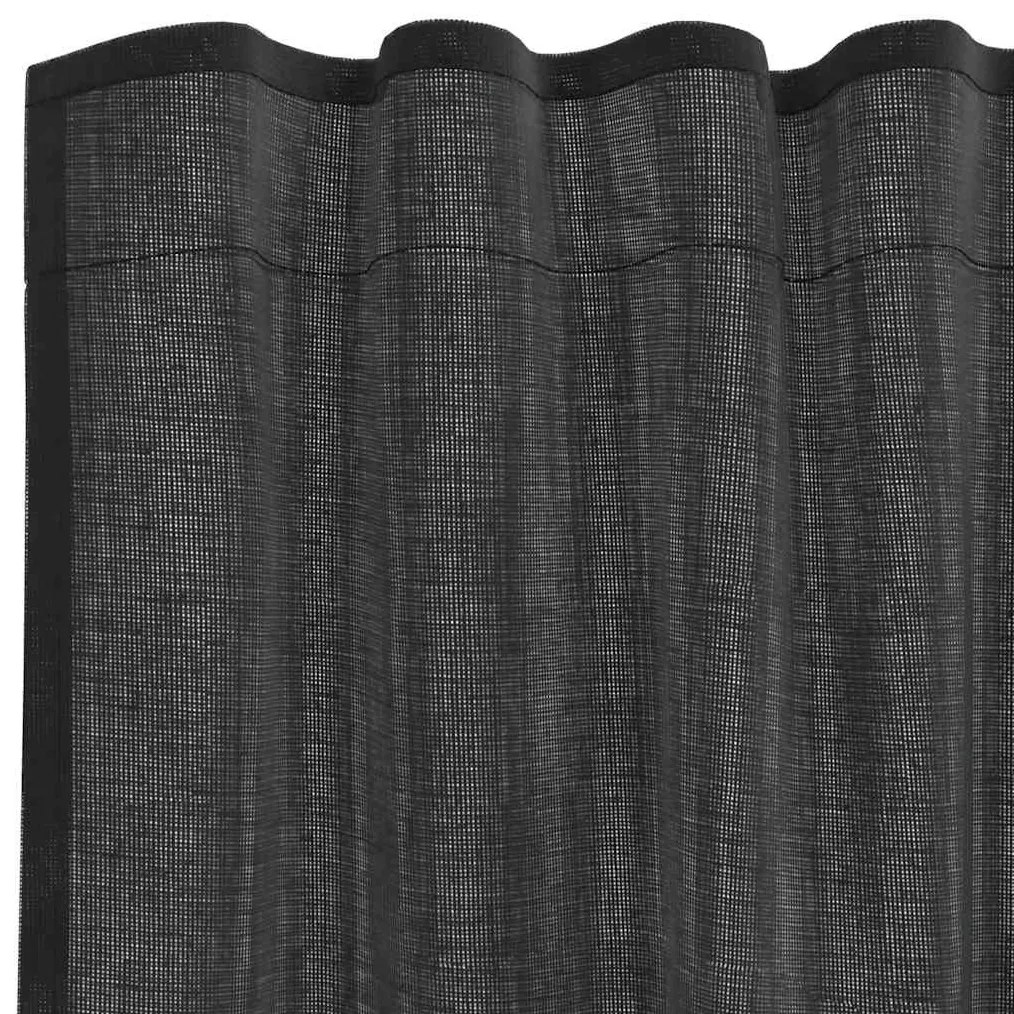 2 db fekete voile függönyök rúd zsebekkel