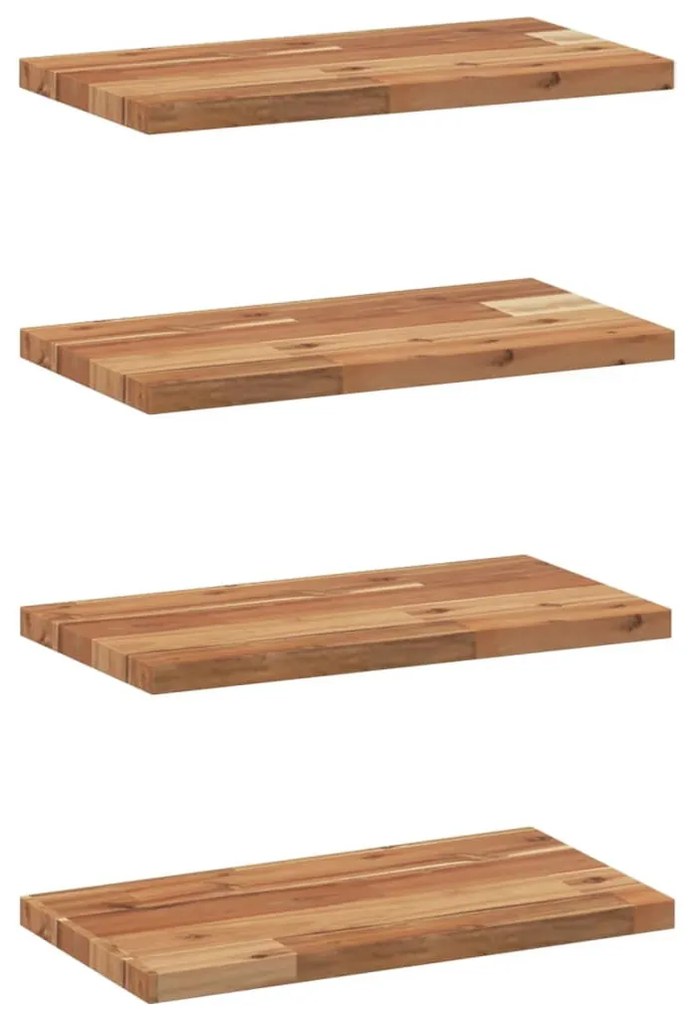 4 db olajbevonatú tömör akácfa függőpolc 60 x 20 x 2 cm