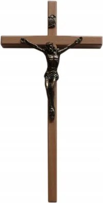 Fa akasztós kereszt h24cm világos