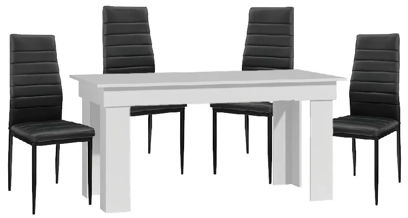 Montilla II NEW 4 személyes étkezőszett Fehér-Fekete N