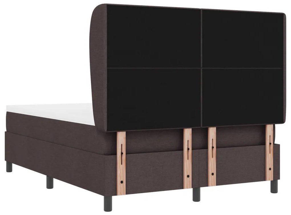 Boxspring Ágy Mattal - Sötétbarna, 160x200 cm Szövet
