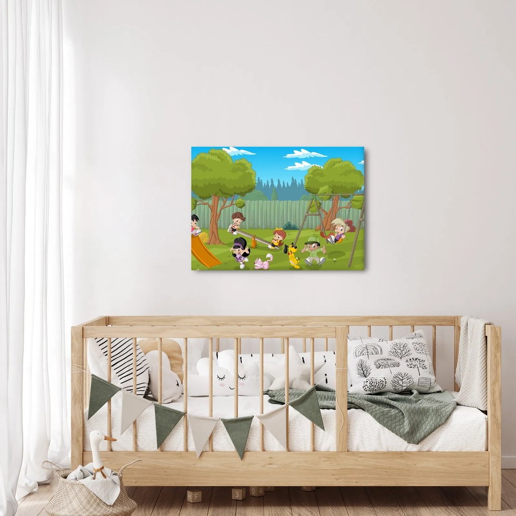 Kép - gyerekek a játszótéren (70x50 cm)