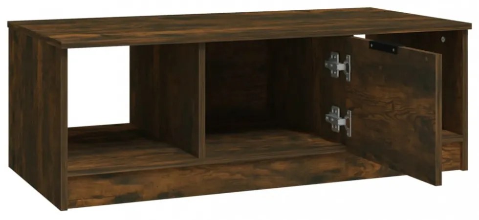 füstös tölgy színű szerelt fa dohányzóasztal 102 x 50 x 36 cm