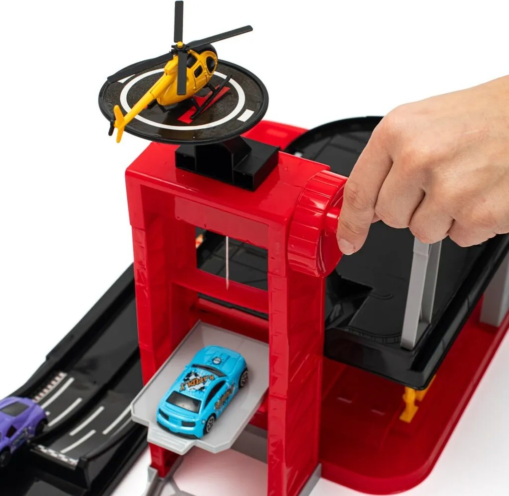 Baby Mix Gyerek garázs helikopterrel, 60 x 33 x 29 cm