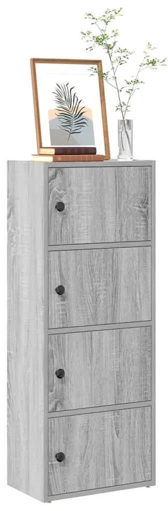 szürke sonoma színű szerelt fa könyvespolc 40x24x102 cm