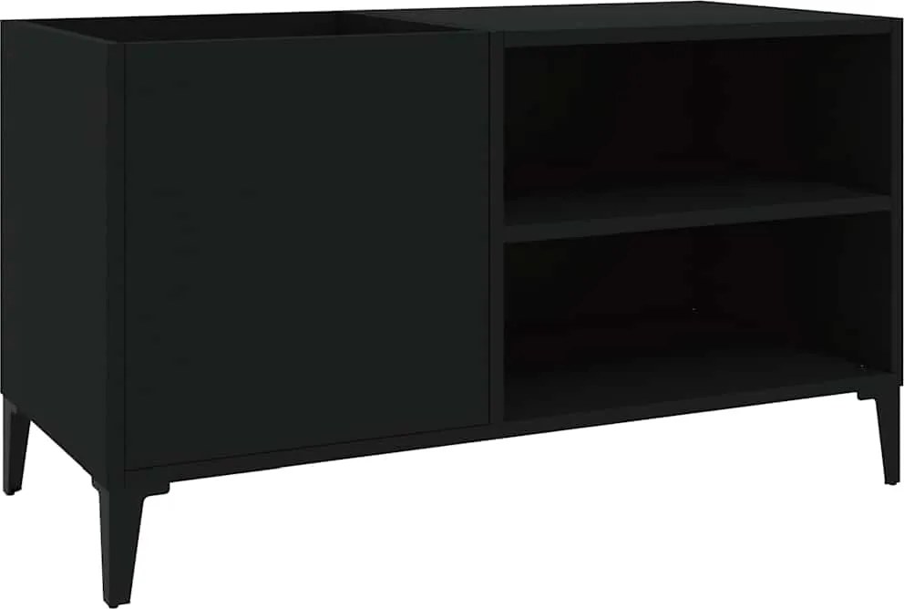 vidaXL fekete szerelt fa hanglemezszekrény 84,5x38x48 cm