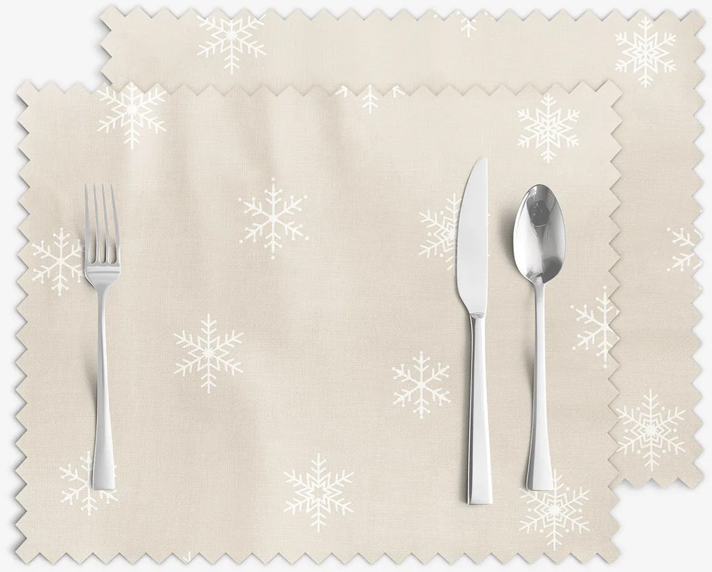 Goldea karácsonyi teflonos reggeliző alátét - hópelyhek latte alapon - 2db 30 x 40 cm