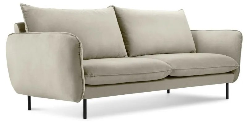Vienna bézs bársony kanapé, 160 cm - Cosmopolitan Design