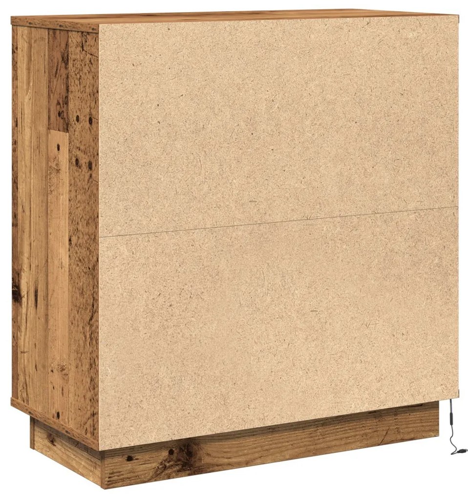 LED-es éjjeli szekrény Régi fa 71x34,5x75 cm Mérnöki fa