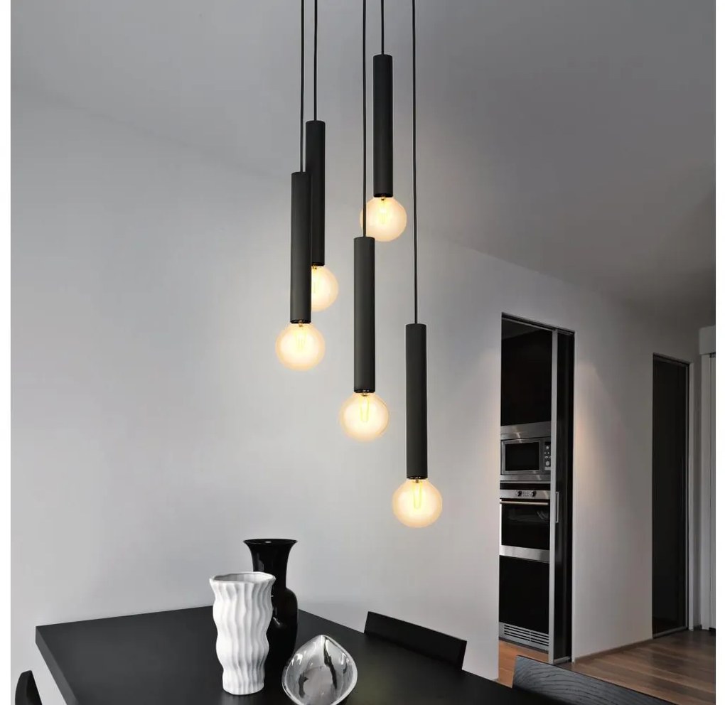 Eglo 98058 - Csillár zsinóron CORTENOVA 5xE27/60W/230V