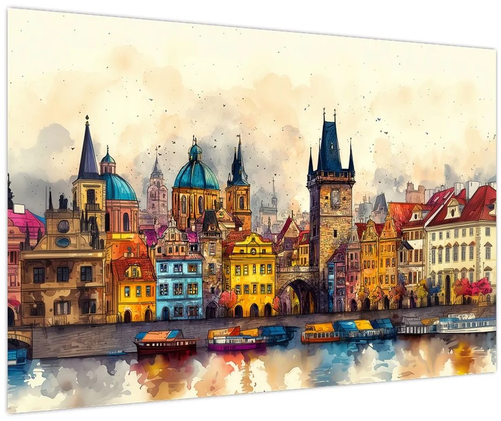 Kép - Ősz a festett városban (90x60 cm)